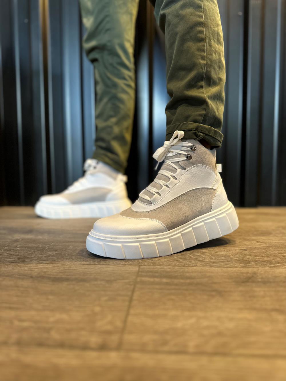 Yüksek Taban Bot 104 Beyaz UP