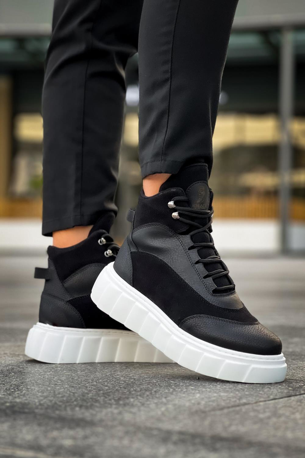 Yüksek Taban Bot 104 Siyah (Beyaz Taban) UP