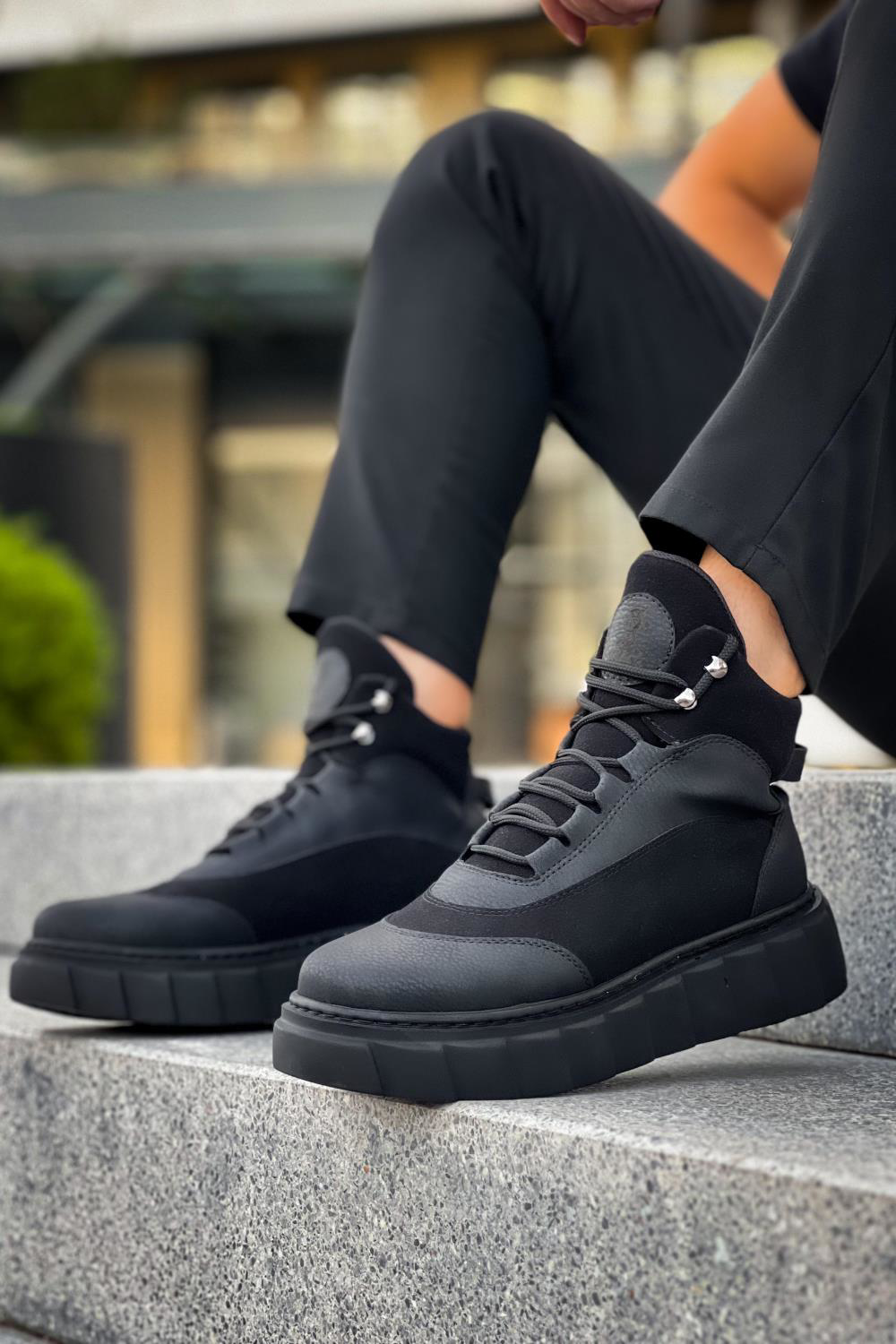 Yüksek Taban Bot 104 Siyah (Siyah Taban) UP