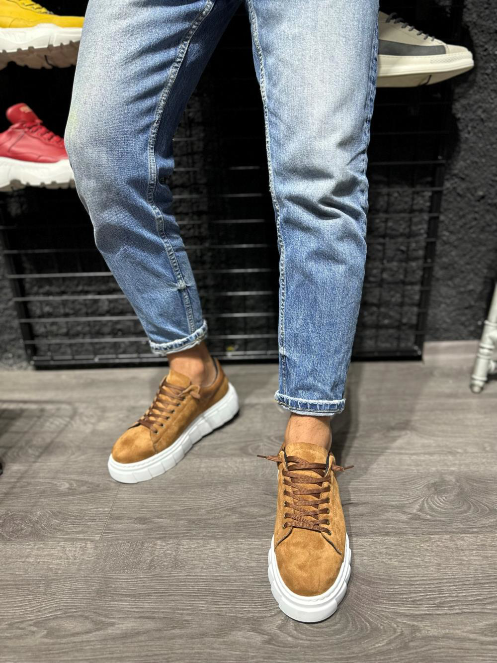 Yüksek Taban Günlük Süet Ayakkabı 144  Taba