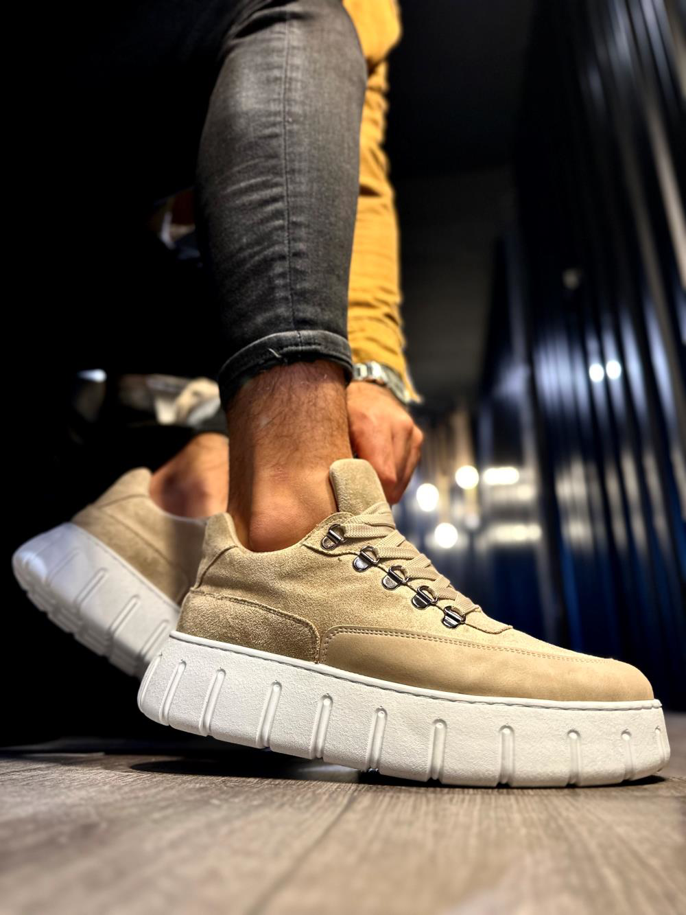 Yüksek Taban Günlük  Ayakkabı 600 Vizon