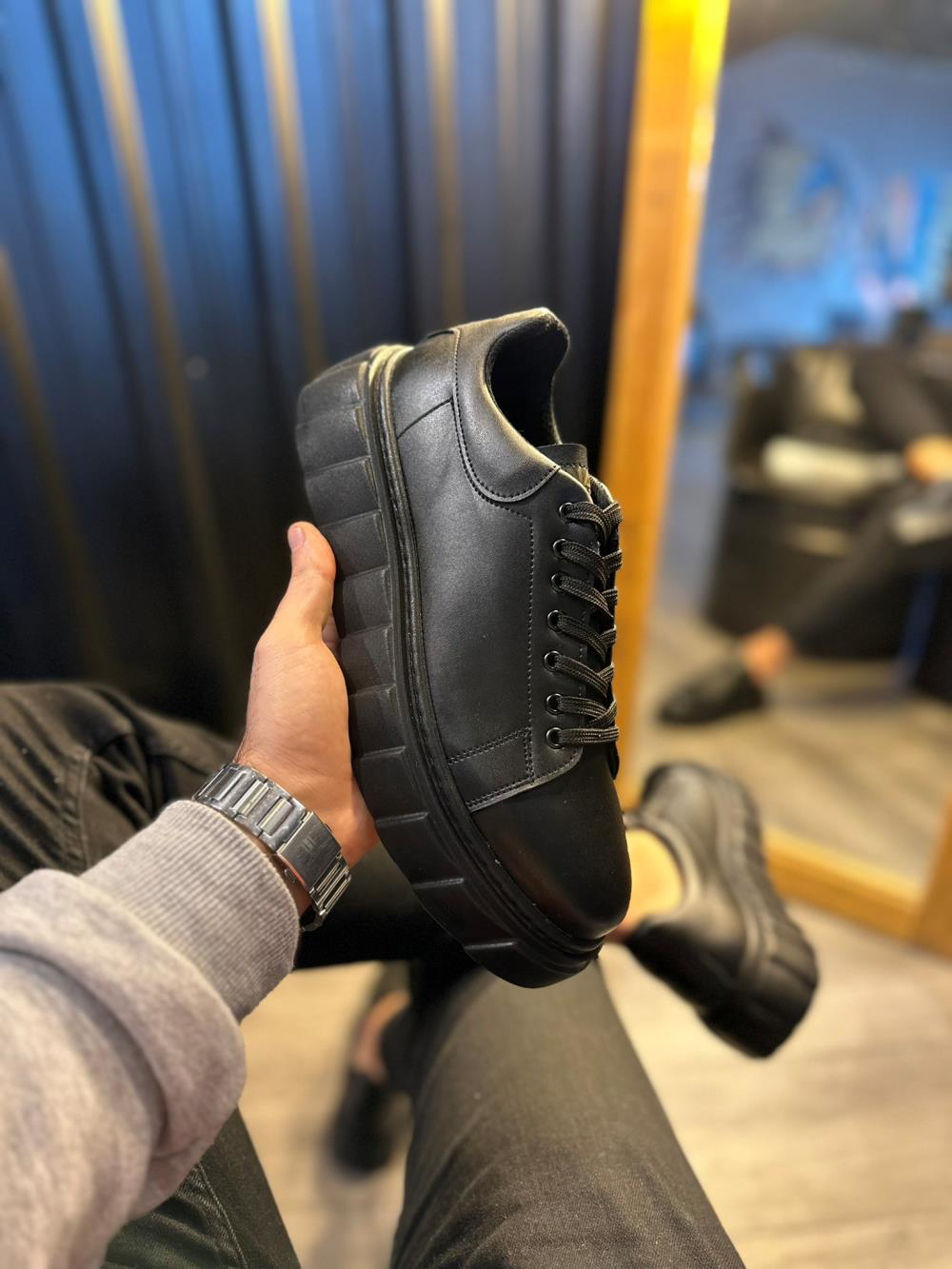 Yüksek Taban Günlük  Ayakkabı 144  Siyah (Siyah Taban)