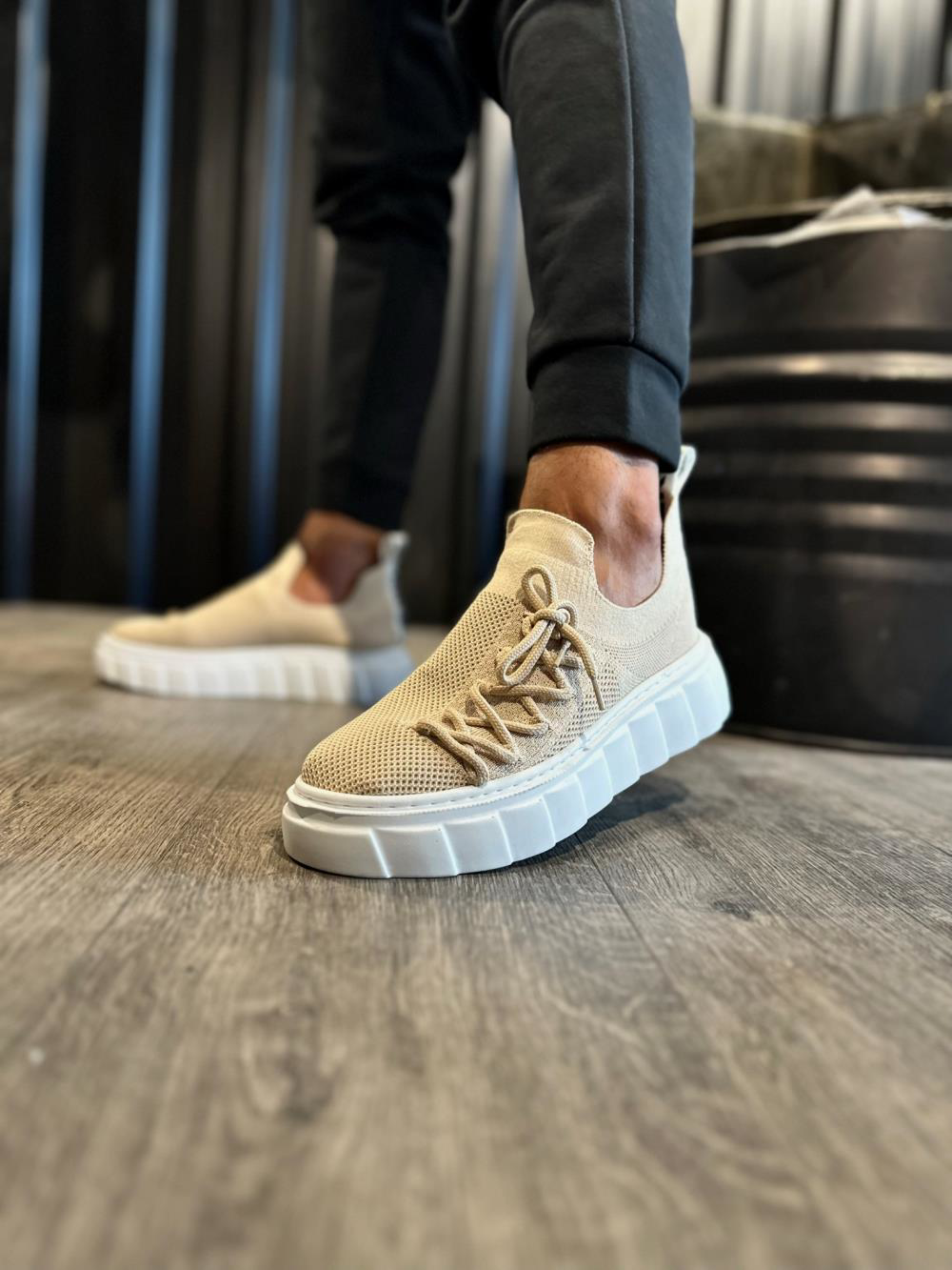 Yüksek Taban Günlük Ayakkabı 1025 Vizon