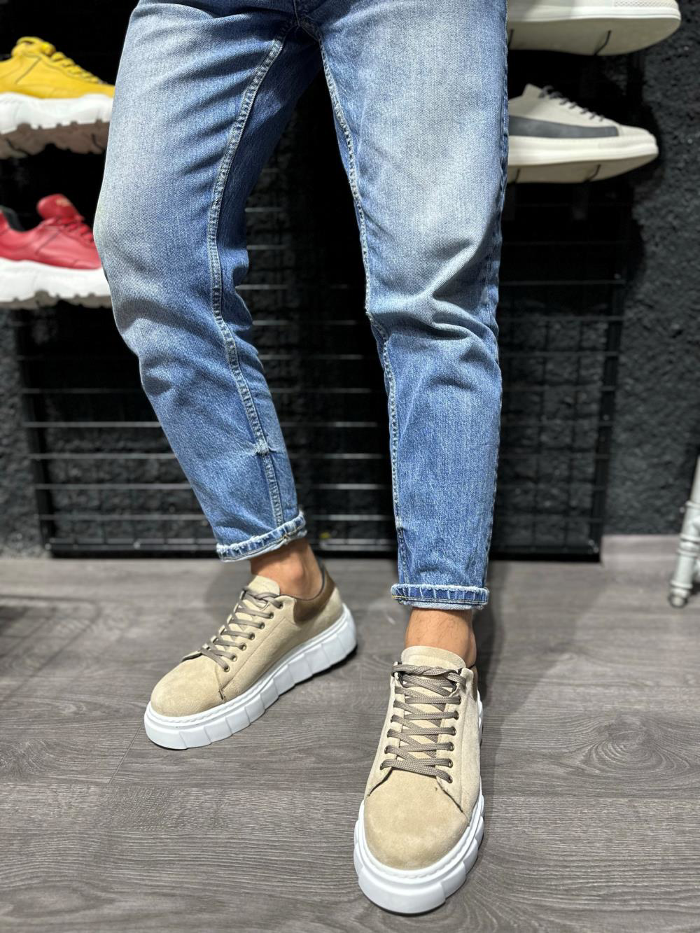 Yüksek Taban Günlük Süet Ayakkabı 144  Vizon Süet