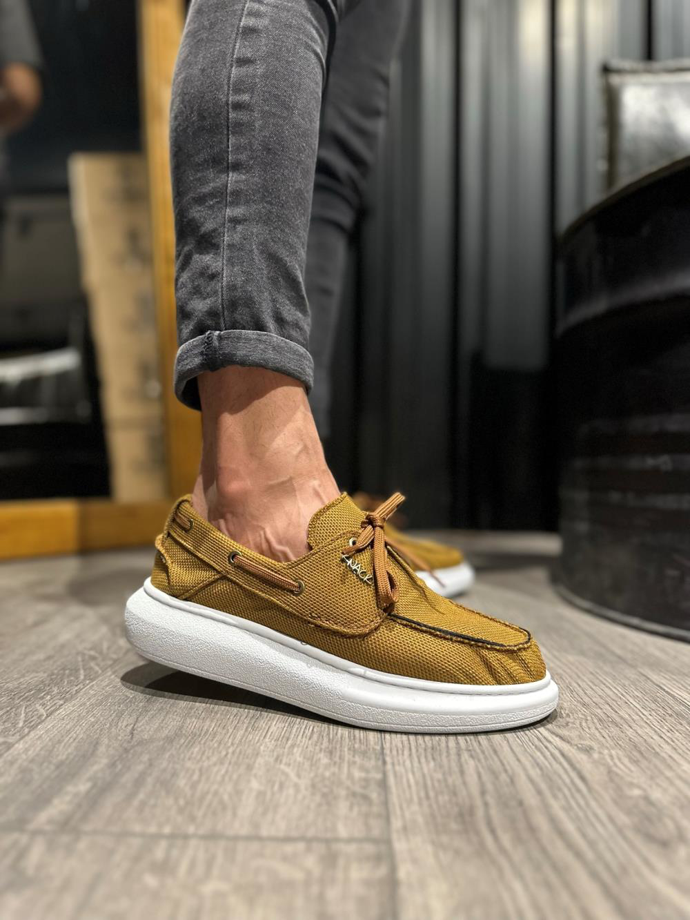 Yüksek Taban Mevsimlik Keten Ayakkabı 009 Taba