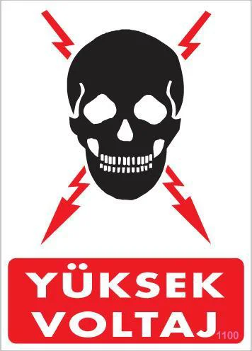 Yüksek Voltaj Uyarı Levhası 25x35 - PVC İş Güvenliği Levhası Kod:1100 Fiyatı, Yorumları ve Özellikleri