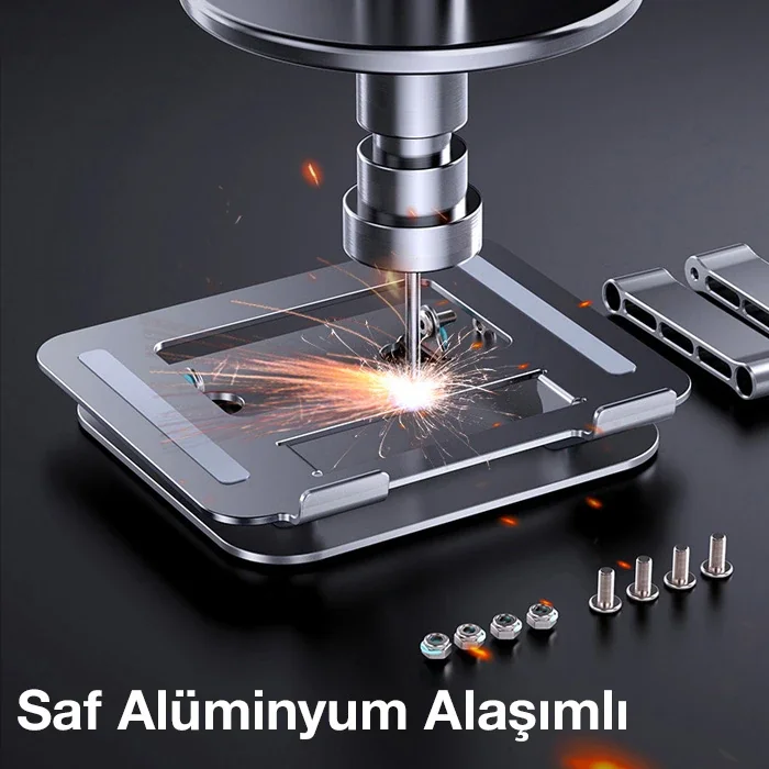 Yükseklik Ayarlı Laptop Standı - Omurga Dostu Katlanabilir Alüminyum