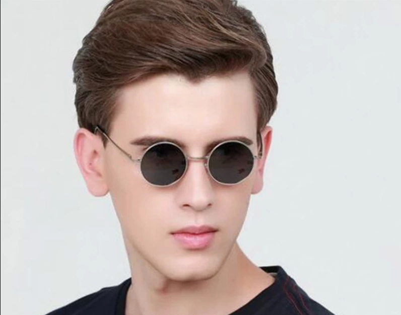 Yulak Cam John Lennon Tarzı Gümüş Çerçeveli Siyah Gözlük