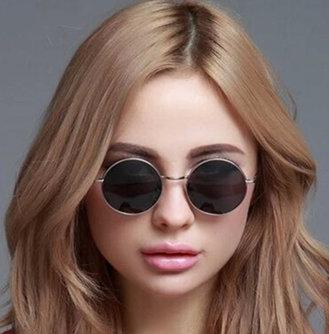 Yulak Cam John Lennon Tarzı Gümüş Çerçeveli Siyah Gözlük