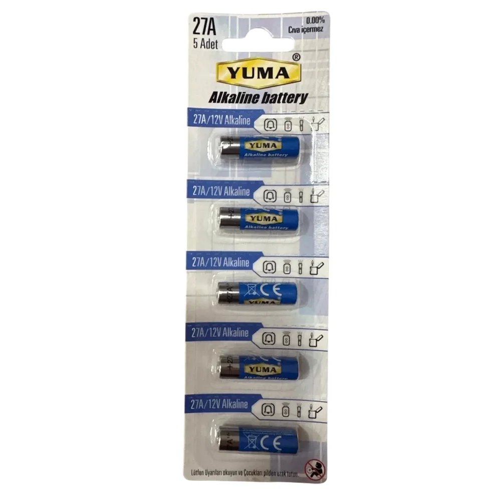 Yuma 27a Mn27 V27a V27ga 12 Volt Alkalin Pil 5’li Paket Fiyatı, Yorumları ve Özellikleri