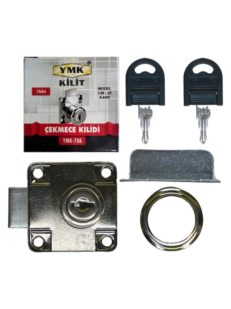 Gürçay Hırdavat Yuma Çekmece Kapak Kilidi Kare