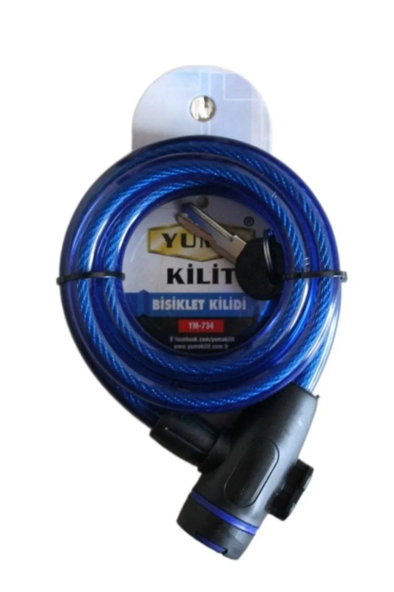 Yuma YM-734 150cm Mavi Bisiklet Kilidi - Çelik Kablo Kilit Fiyatı, Yorumları ve Özellikleri