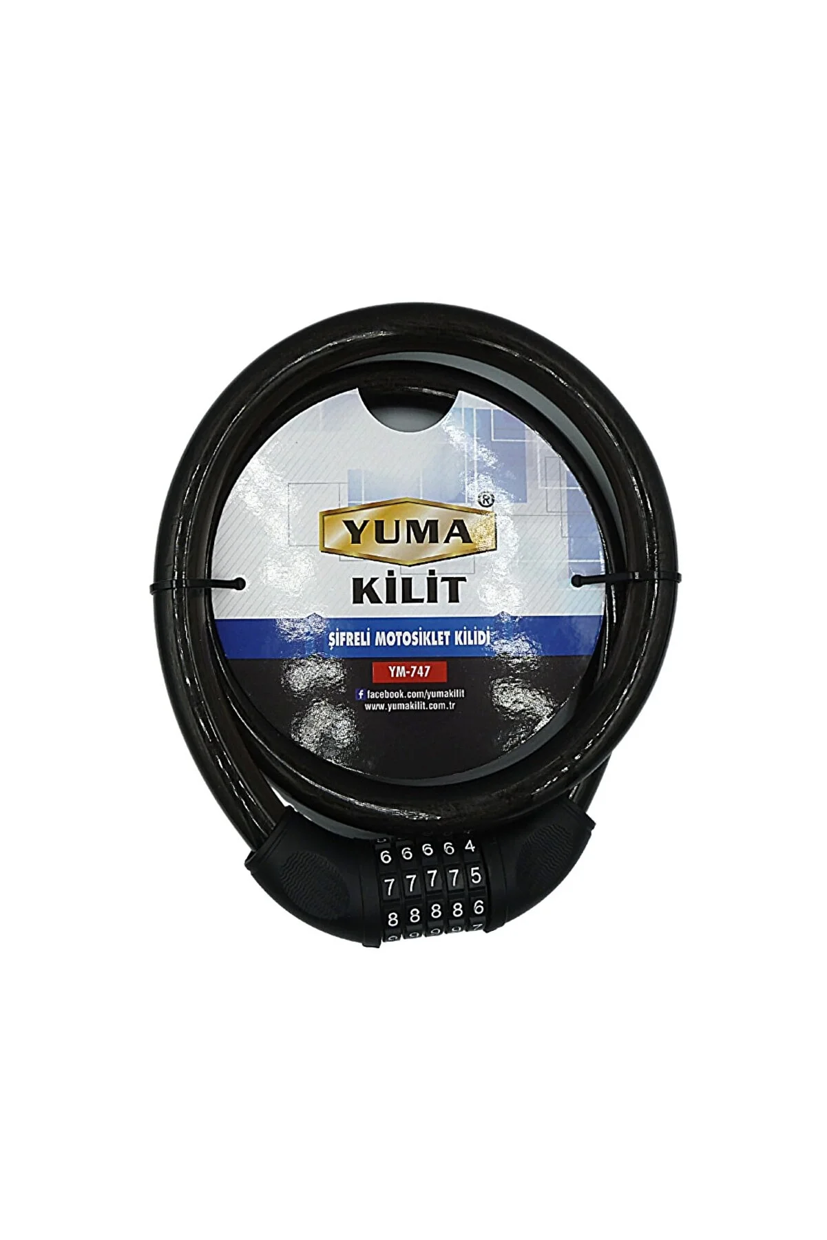 Yuma Ym-747 120cm 20mm 5 Şifreli Siyah Motorsiklet Kilidi Yuma Ym-747 120cm 20mm 5 Şifreli Siyah Motorsiklet Kilidi