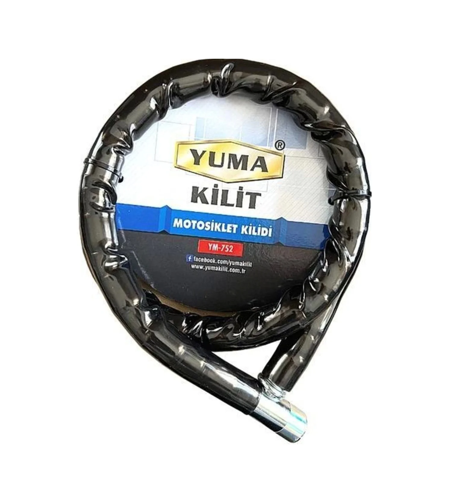 Yuma Ym-752 Motorsiklet Kilidi Anahtarlı Körüklü Siyah Boy : 120cm-çap : 22mm