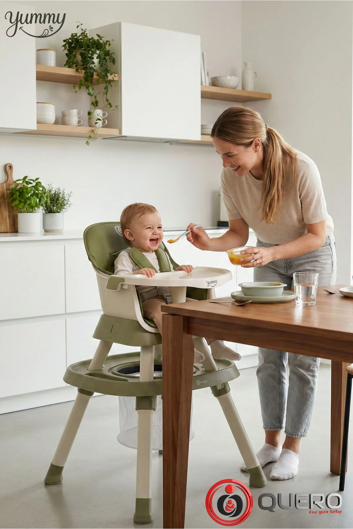 Yummy 12in1 Mama Sandalyesi 12 Özellik Portatif Çalışma, Oyun Mas
