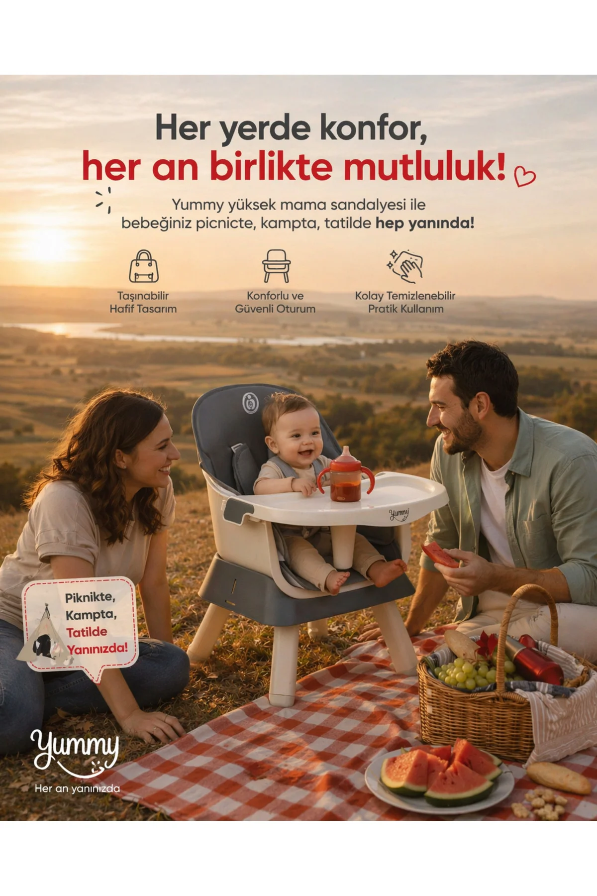 Yummy Armino 4in1 Yükseltici Mama Sandalyesi 4 Özellik Sandalye ü