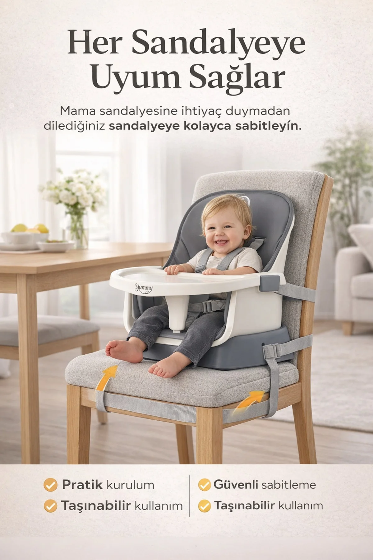 Yummy Armino 4in1 Yükseltici Mama Sandalyesi 4 Özellik Sandalye ü