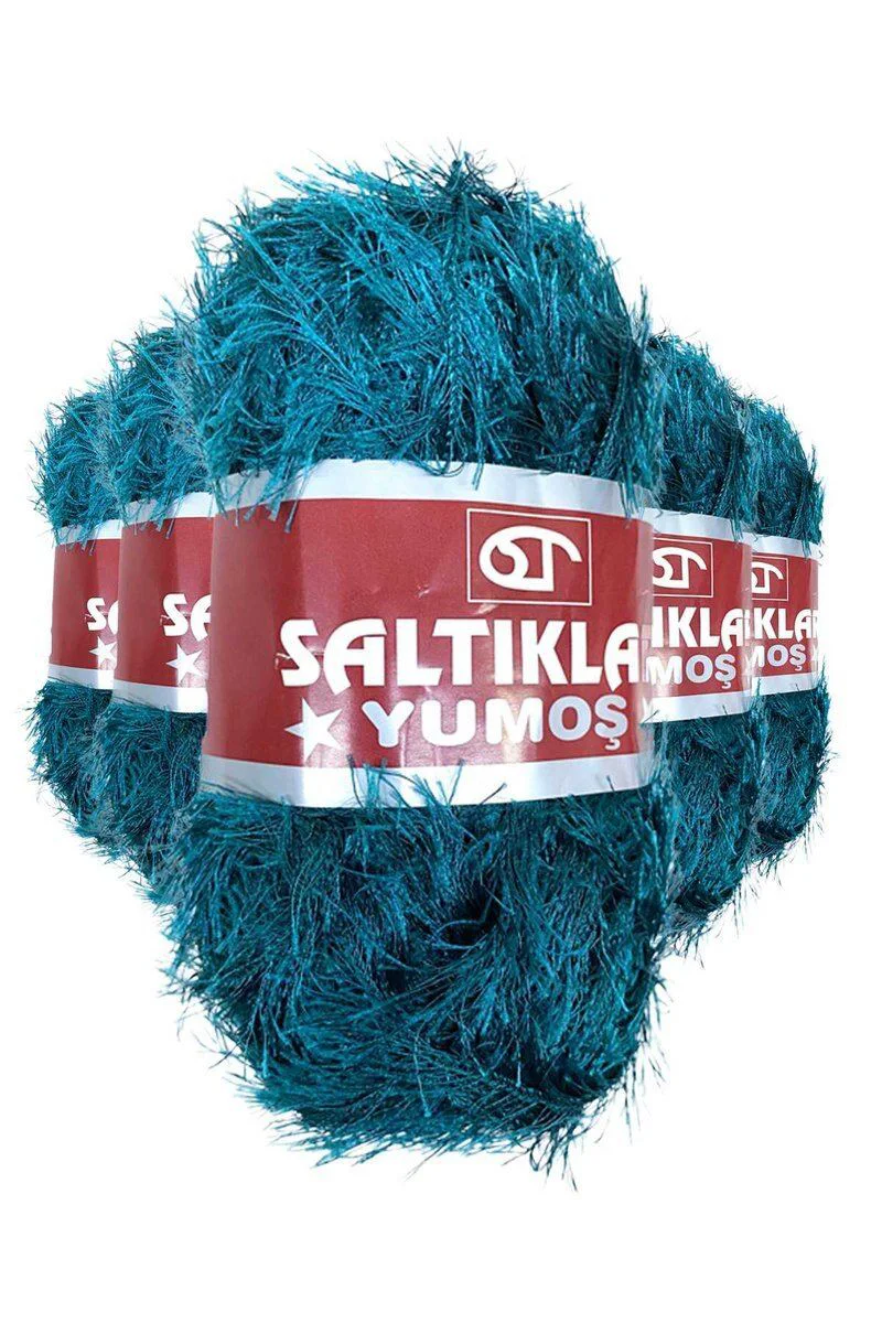 Yumoş Sakallı El Örgü İpi – 5’li Paket, %100 Polyester, 100g/140m