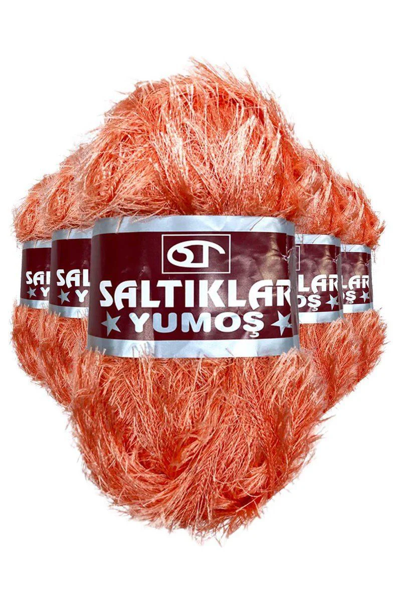 Yumoş Sakallı El Örgü İpi – 5'li Paket, %100 Polyester, 100g/140m