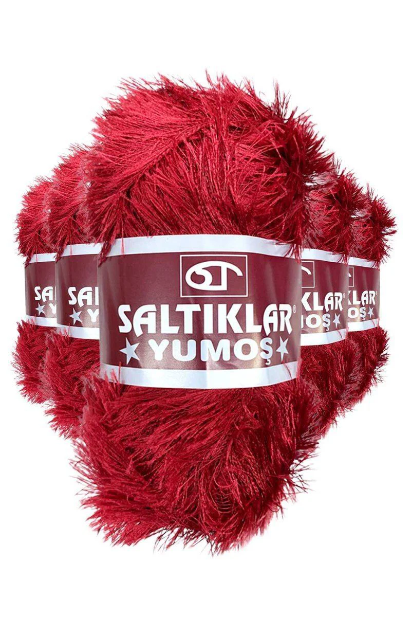 Yumoş Sakallı El Örgü İpi – 5'li Paket, %100 Polyester, 100g/140m