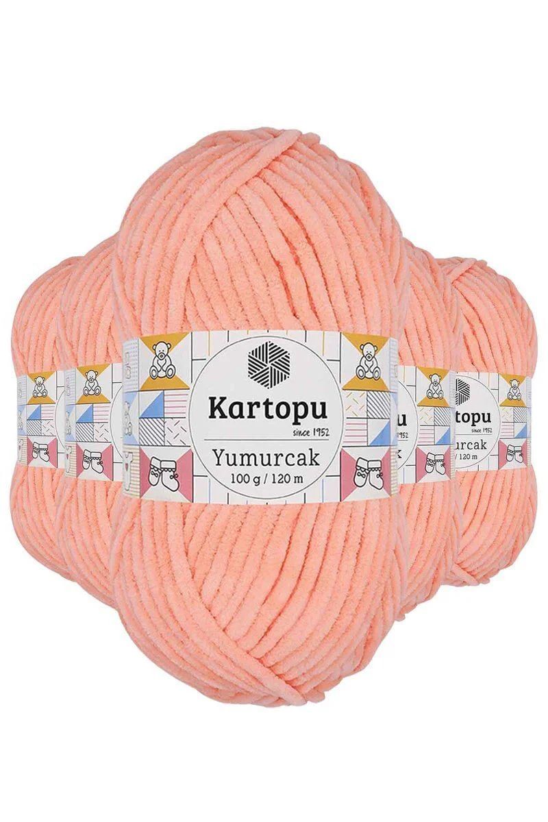 Yumurcak Kadife El Örgü İpi Somon K218 - 5'li Paket | Parlak ve Yumuşak Örgü İpi Fiyatı, Yorumları ve Özellikleri