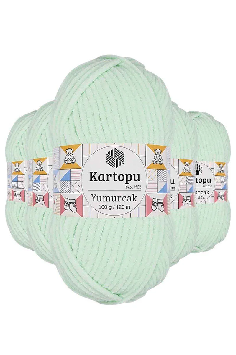 Yumurcak Kadife El Örgü İpi Su Yeşili - 5'li Paket %100 Polyester, 120 Mt Fiyatı, Yorumları ve Özellikleri