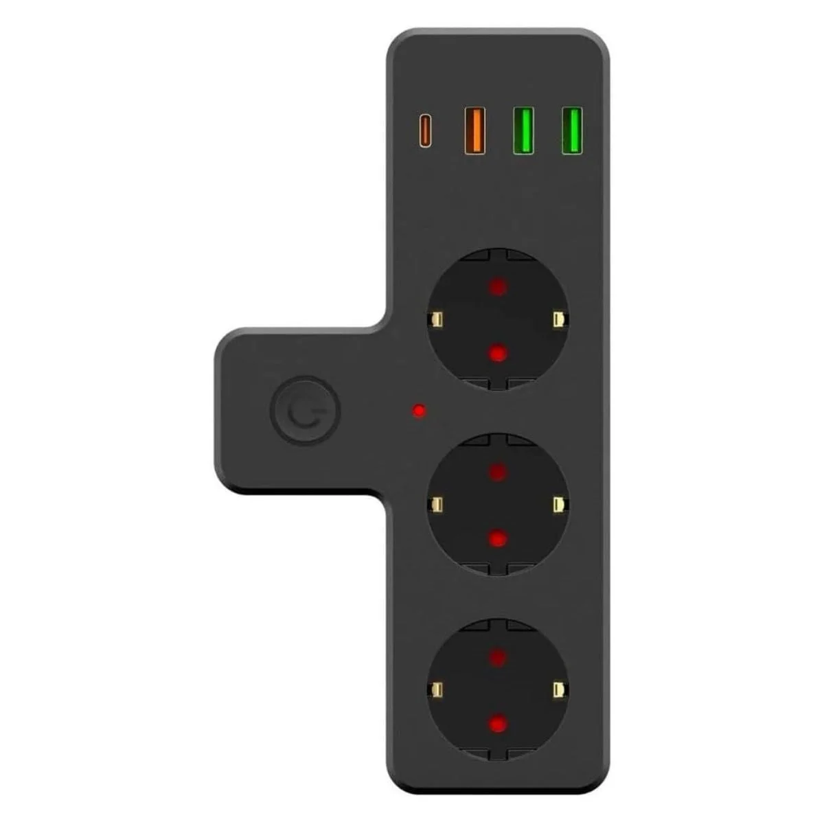 Yumurcak Shop Termal Akım Korumalı 3 Adet Soket,3 Adet USB ve 1 Adet Type-C Girişli 20w Priz Model 3397