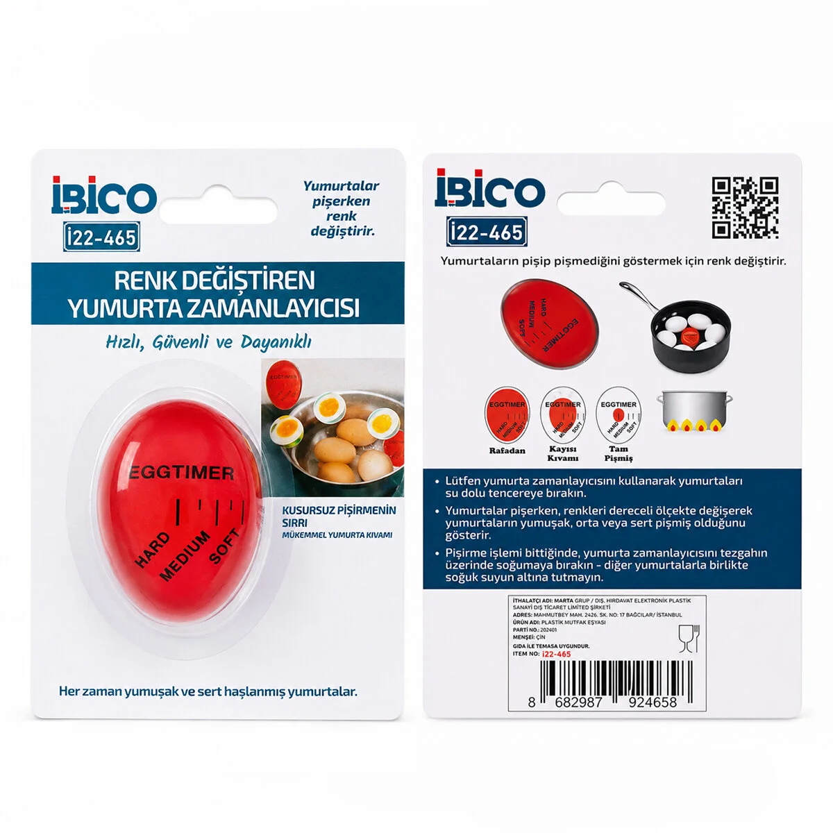 Yumurta Pişirme Zamanlayıcı Renk Değiştiren Kıvamlayıcı Sert - Orta - Yumuşak İ22-465 Fiyatı, Yorumları ve Özellikleri