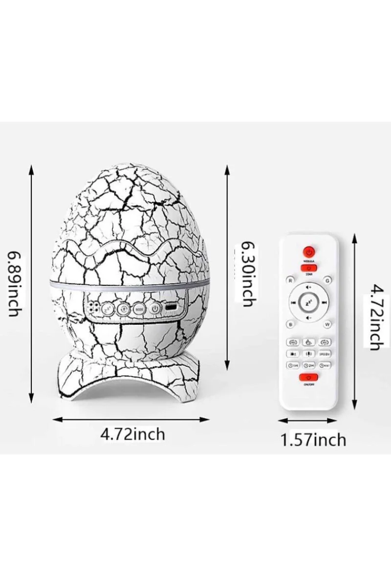 Yumurta Şeklinde Su Dalgalı Bluetooth Speaker Lamba - Renkli Şarjlı Projeksiyonlu Gece Lambası