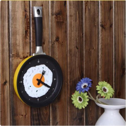 Yumurta Tavası Mutfak Saati Teflon Görünümlü 36 cm Duvar Saati