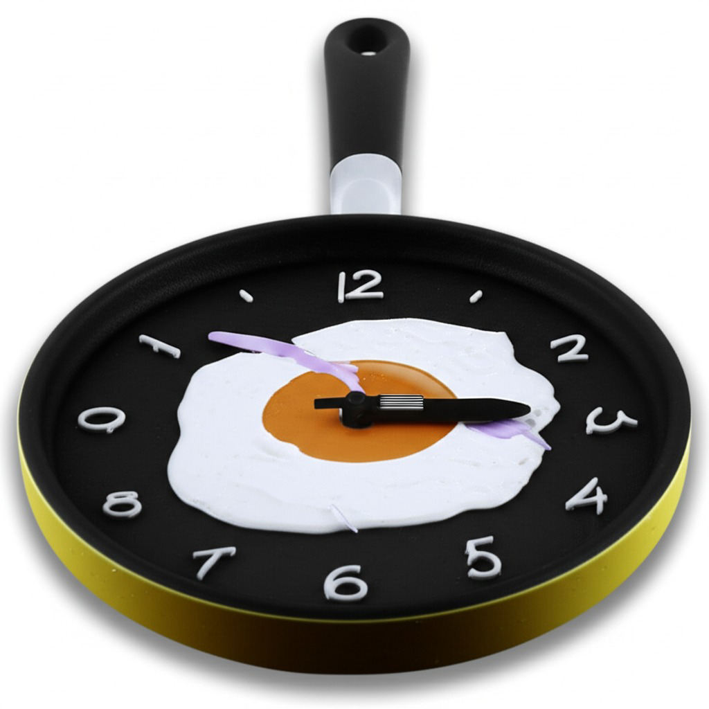 Yumurta Tavası Mutfak Saati Teflon Görünümlü 36 cm Duvar Saati