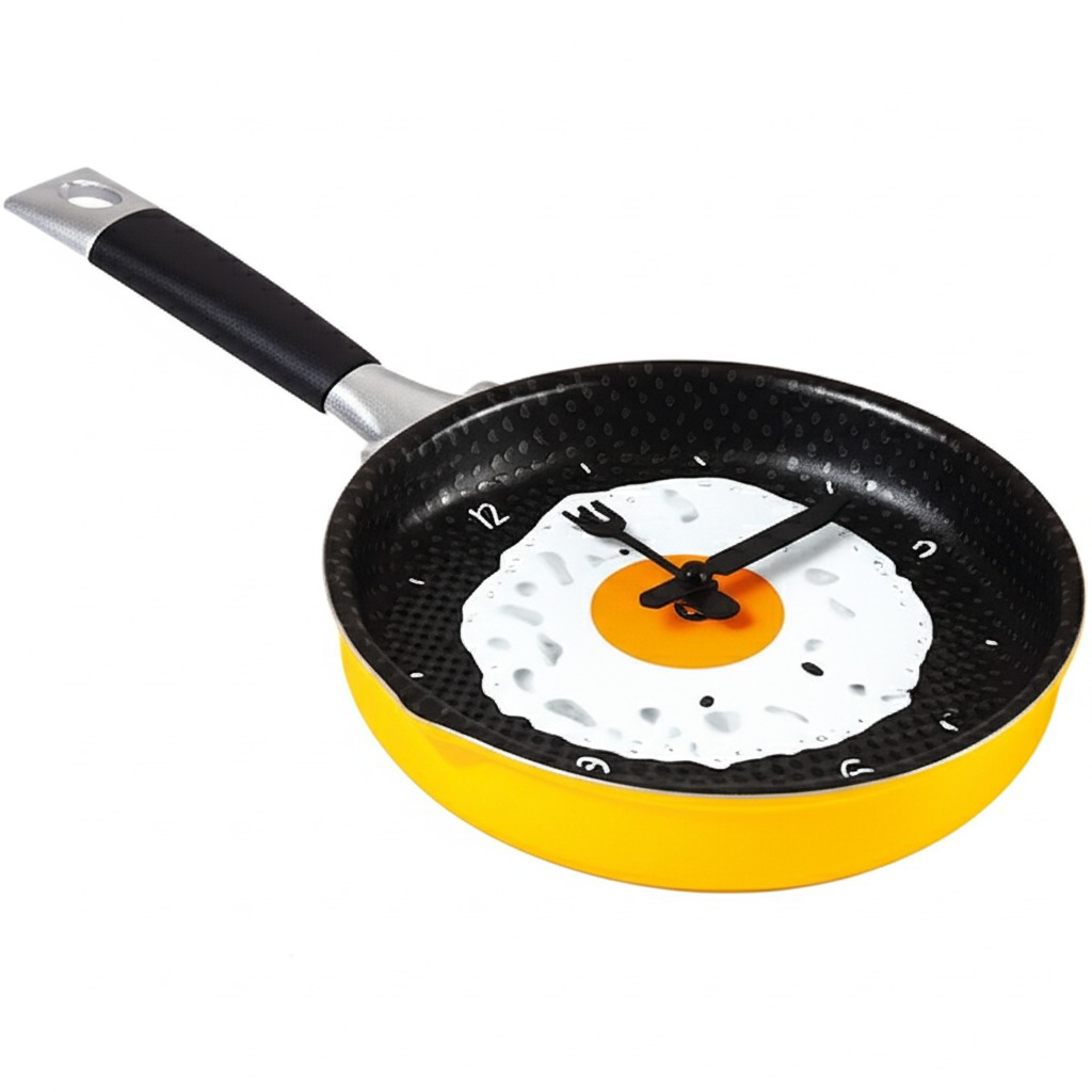 Yumurta Tavası Mutfak Saati Teflon Görünümlü 36 cm Duvar Saati