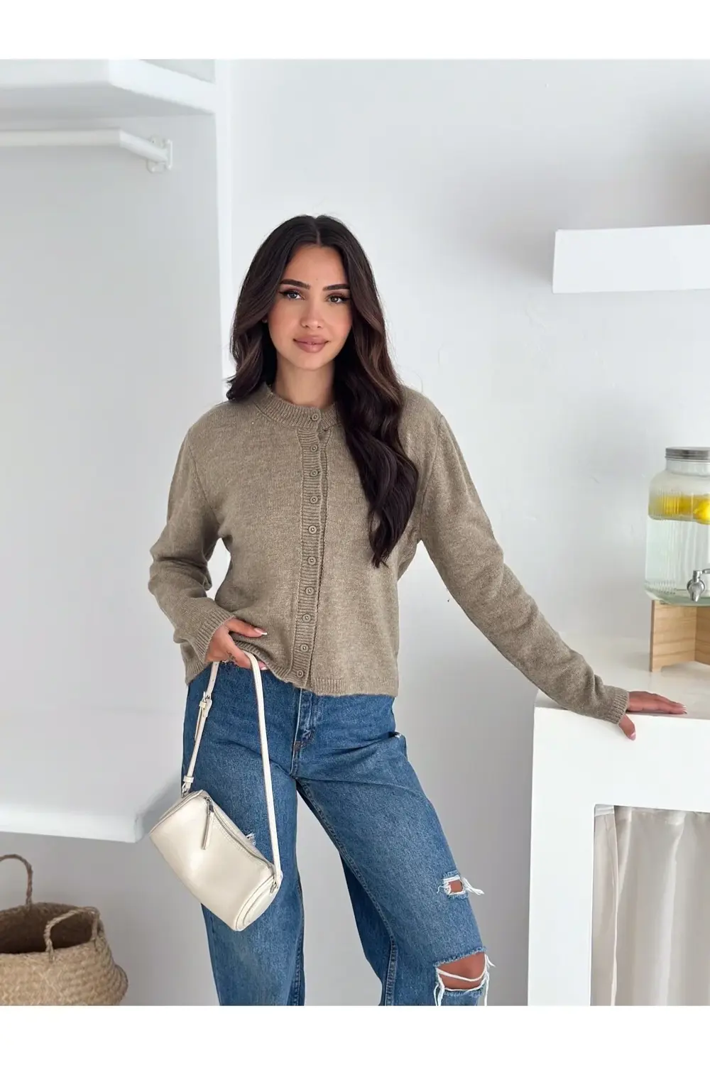 Yumuşak Dokulu 10 Düğme Triko Hırka