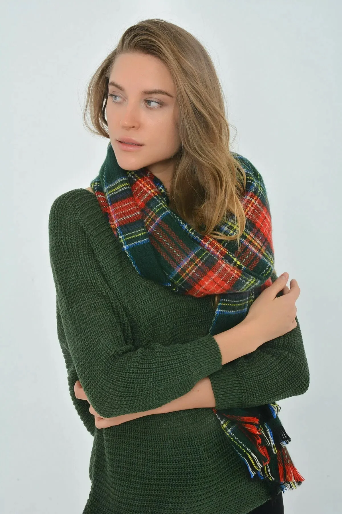 Yumuşak Dokulu Çizgili Atkı