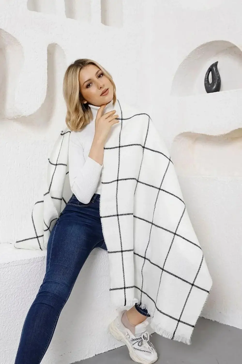 Yumuşak Dokulu Çizgili Atkı