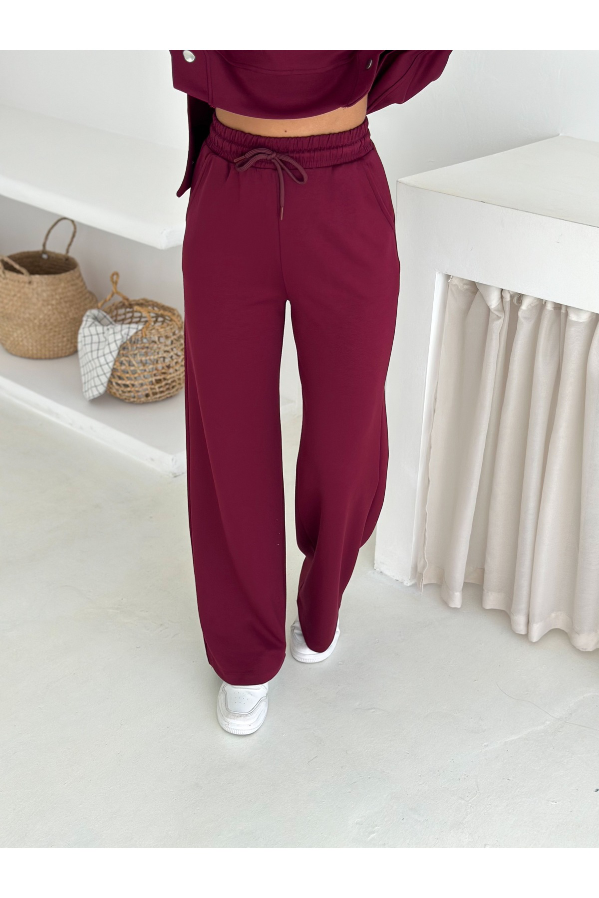 Fiolin Yumuşak Dokulu Modal Kumaş Kapüşonlu Çıtçıt Detaylı Eşofman Takım