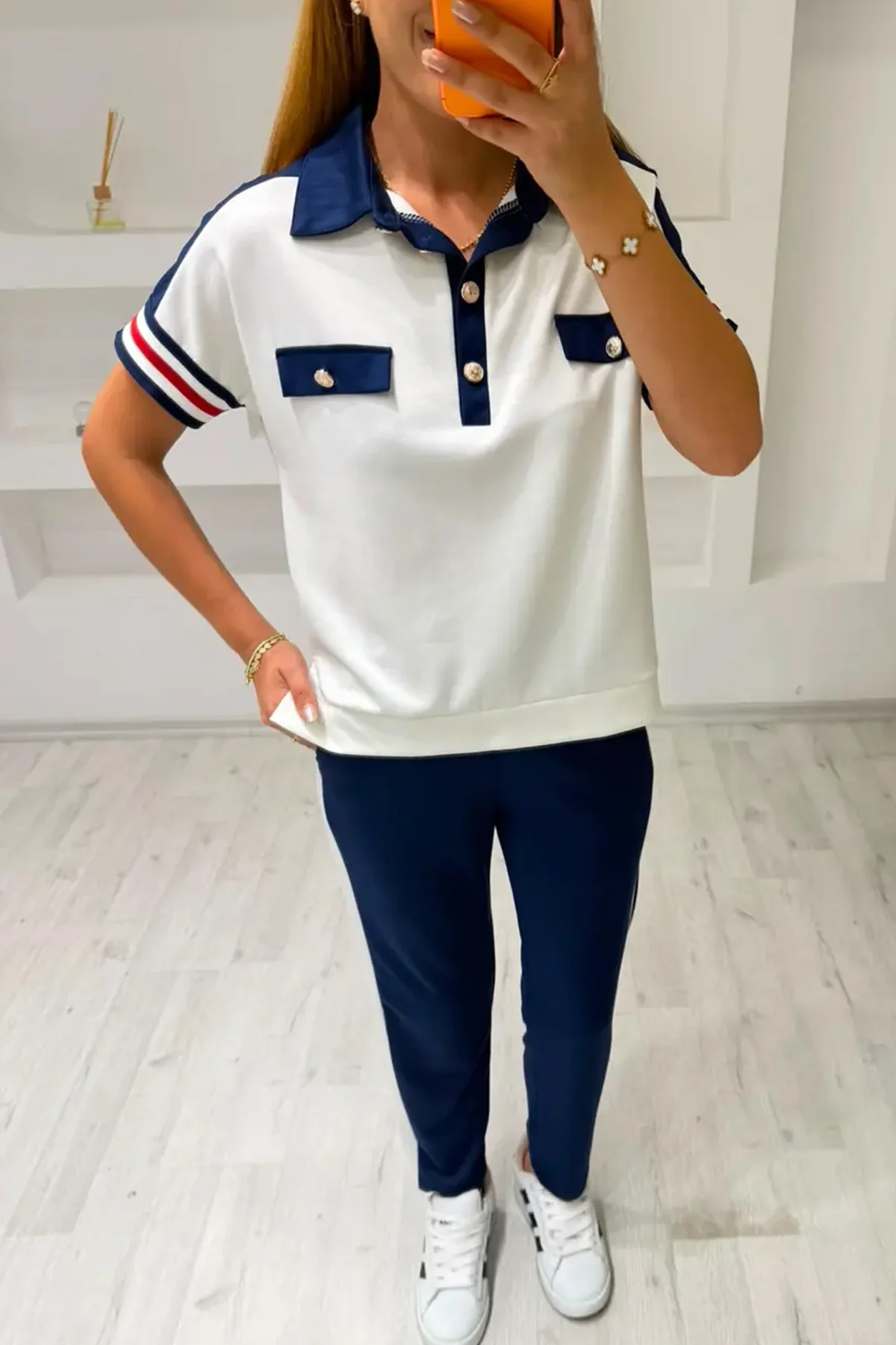 Yumuşak Dokulu Modal Kumaş Denizci Eşofman Takımı