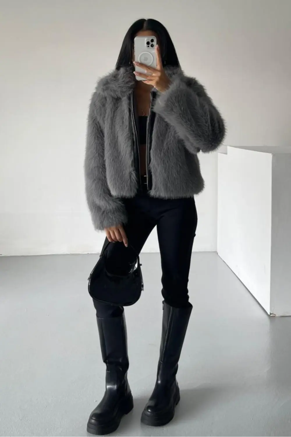 Yumuşak Dokunuşlu İçi Astarlı Fermuarlı Premium Kürk