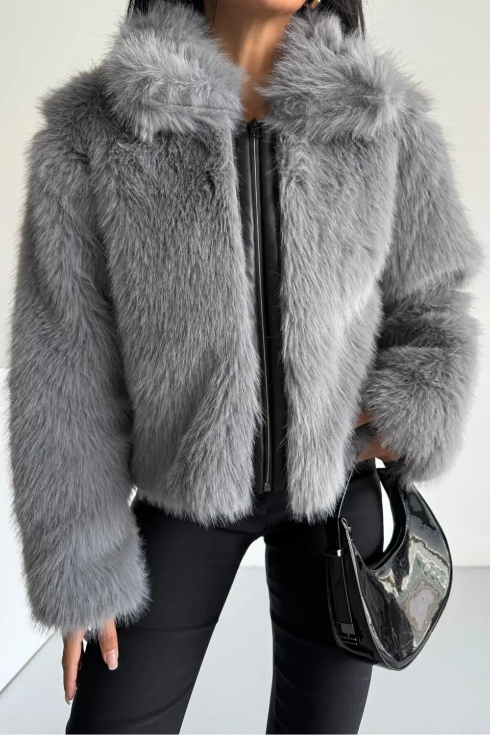 Yumuşak Dokunuşlu İçi Astarlı Fermuarlı Premium Kürk