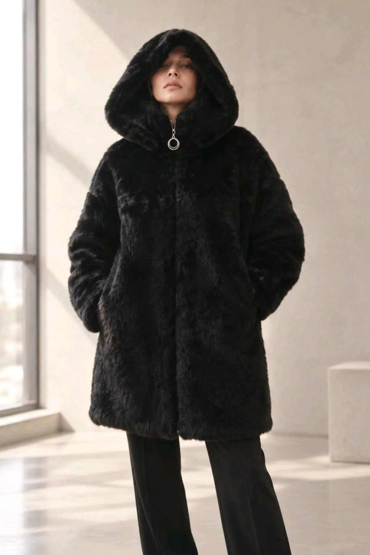 Yumuşak Dokunuşlu Oversize Premium Kürk Mont