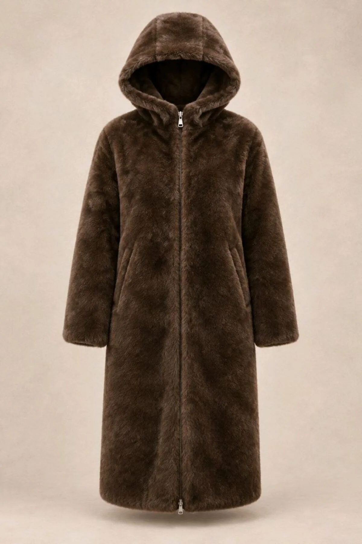 Yumuşak Dokunuşlu Oversize Premium Kürk Peluş Mont - Görsel 2