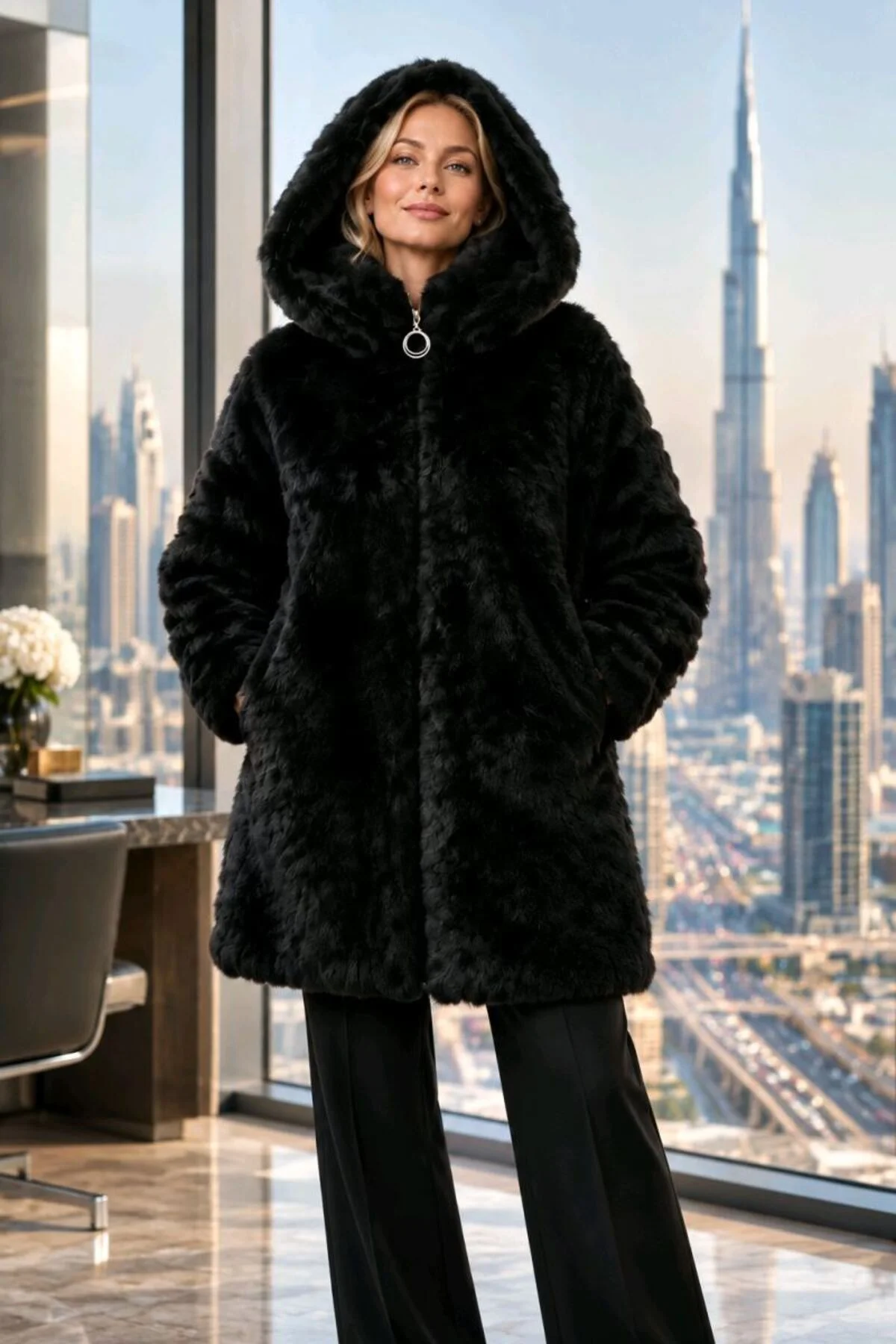 Yumuşak Dokunuşlu Oversize Premium Kürk Mont
