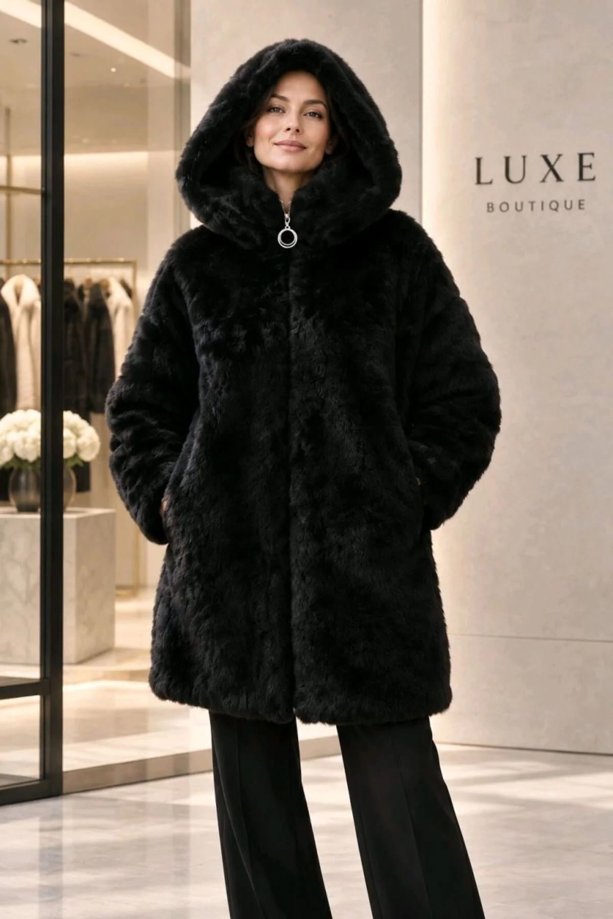 Yumuşak Dokunuşlu Oversize Premium Kürk Mont