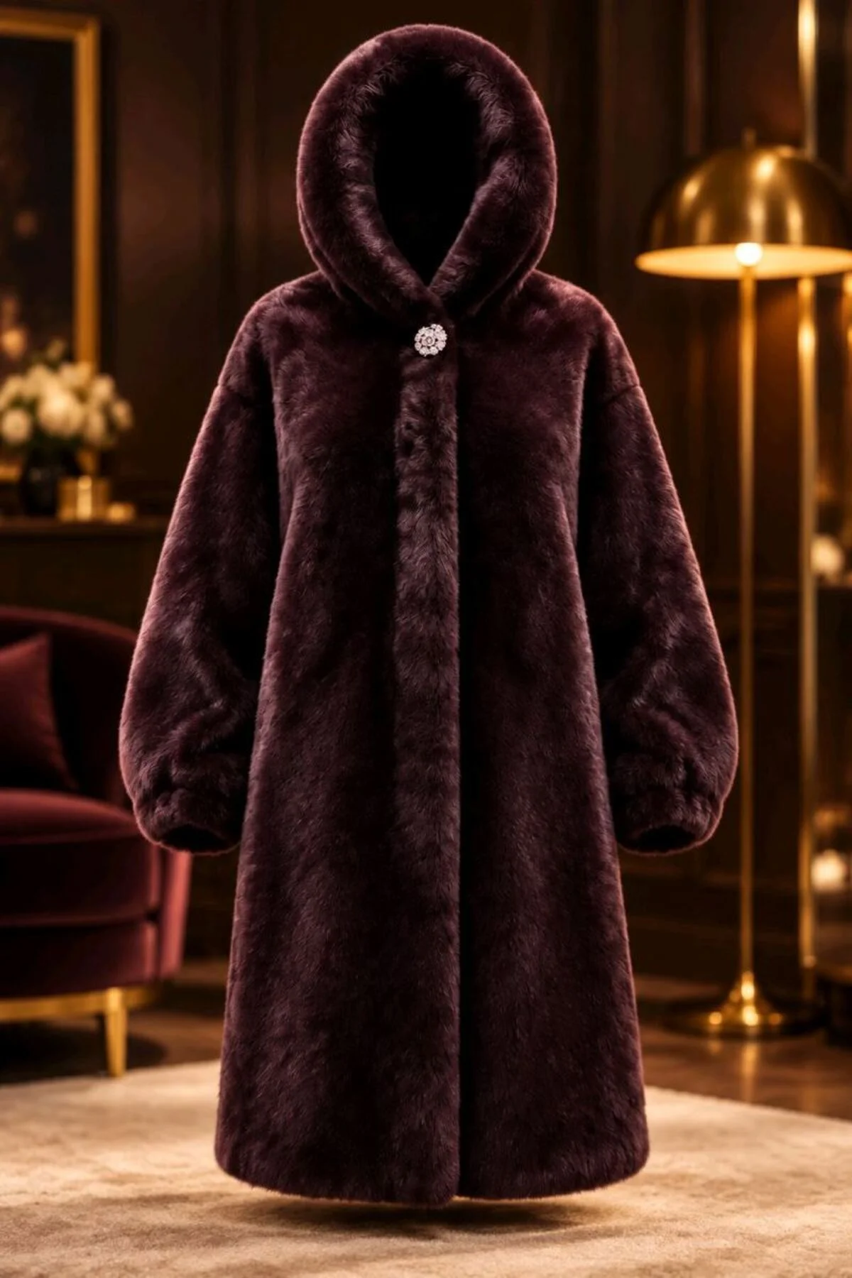 Yumuşak Dokunuşlu Premium Kürk Peluş Mont