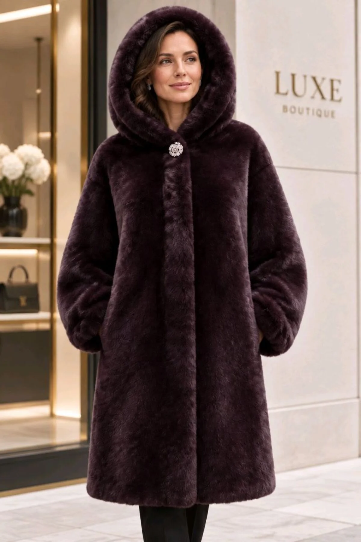 Yumuşak Dokunuşlu Premium Kürk Peluş Mont