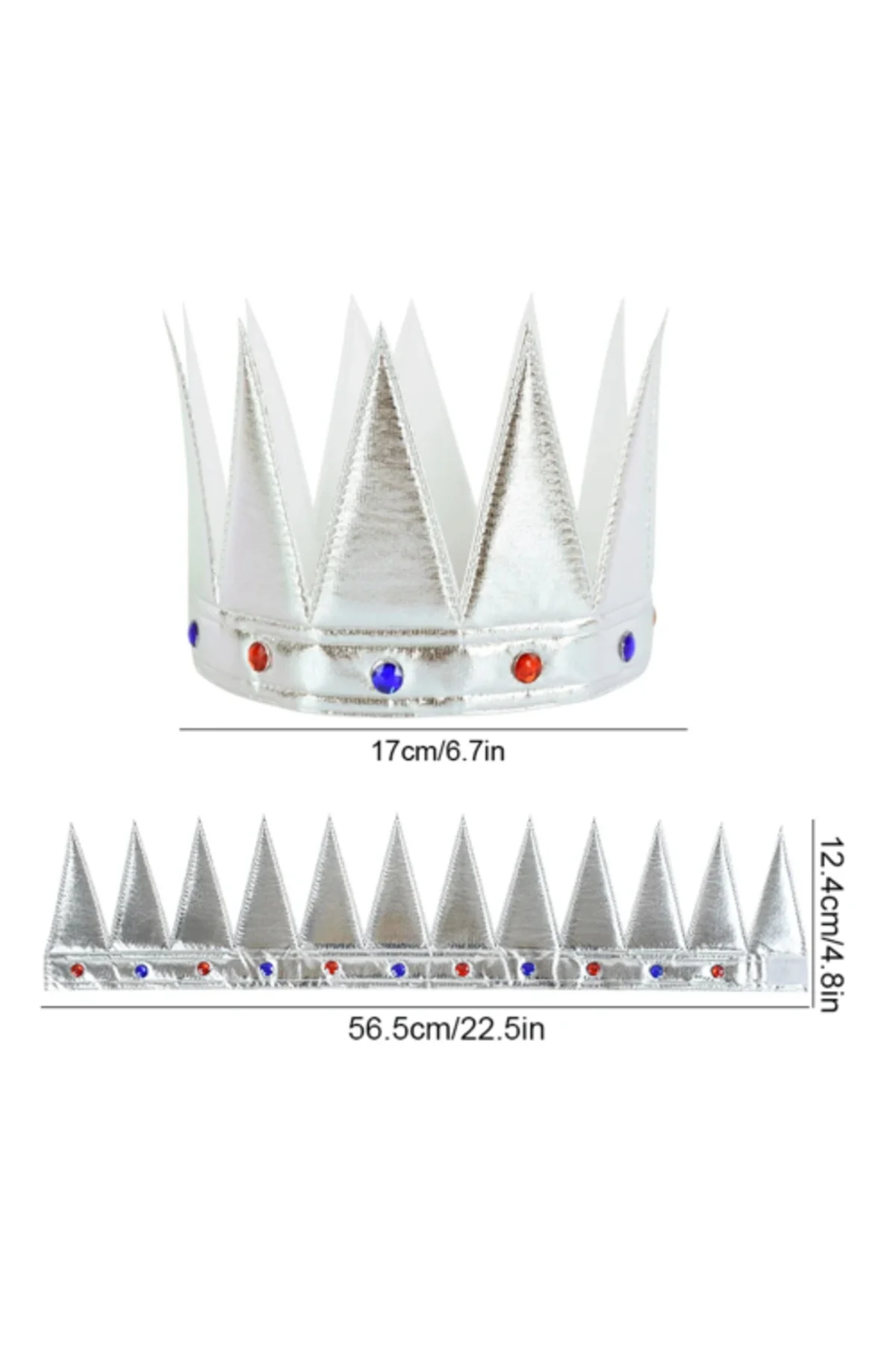 Yumuşak Gümüş Kral Tacı 55 cm