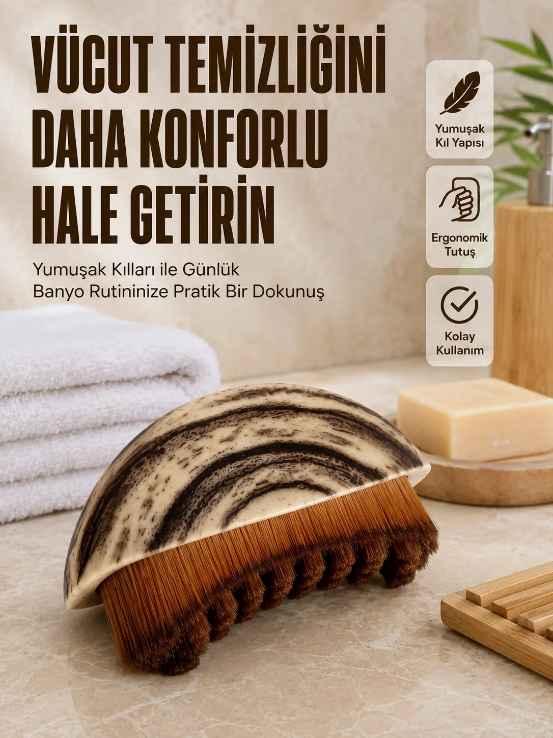 Yumuşak Kıllı Masaj Fırçası Vücut Temizleme Banyo Fırçası Ergonomik Tasarım Yumuşak Kıllı Masaj Fırçası Vücut Temizleme Banyo Fırçası Ergonomik Tasarım