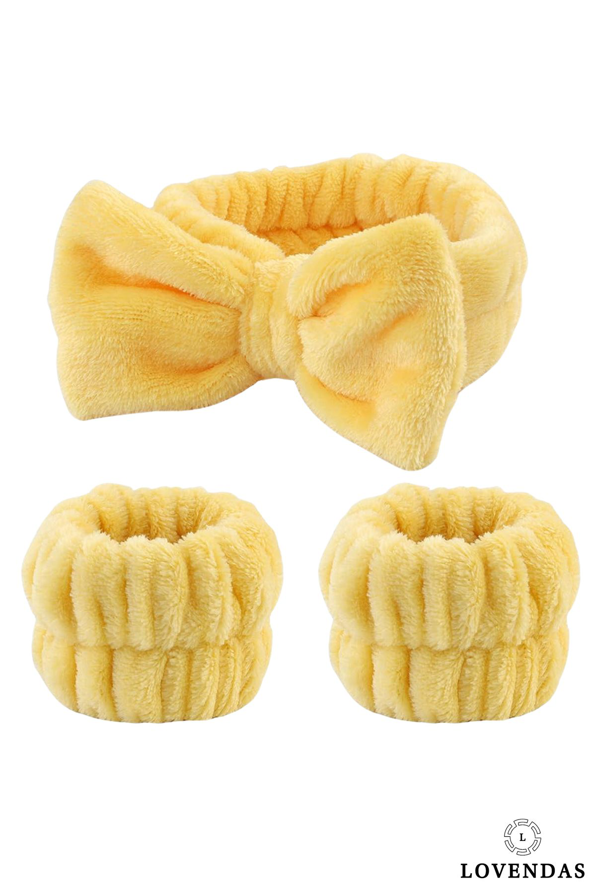 Lovendas Yumuşak Mercan Yünü Saç Bandana + 2’Li Bileklik Seti