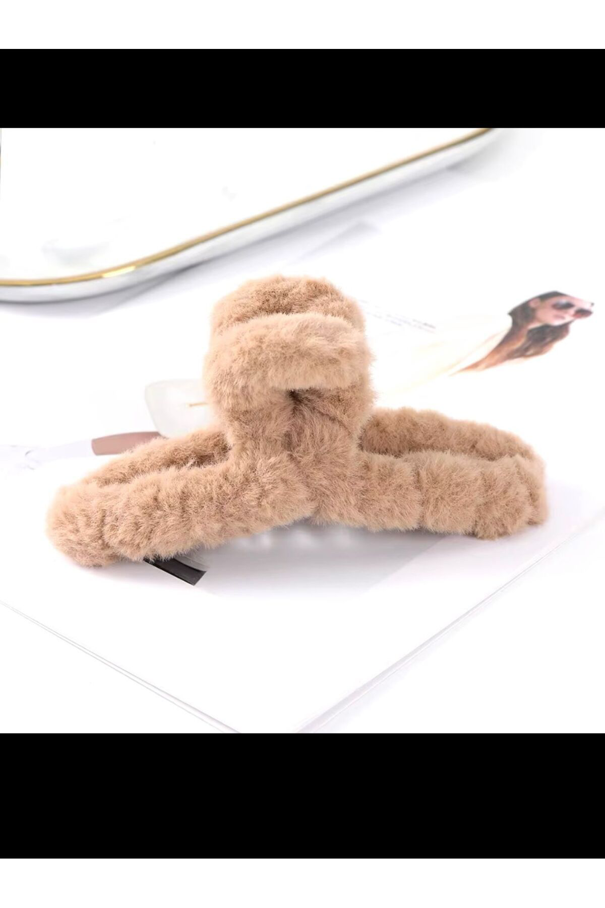 Arescollection Yumuşak Peluş Büyük Boy Mandal Toka