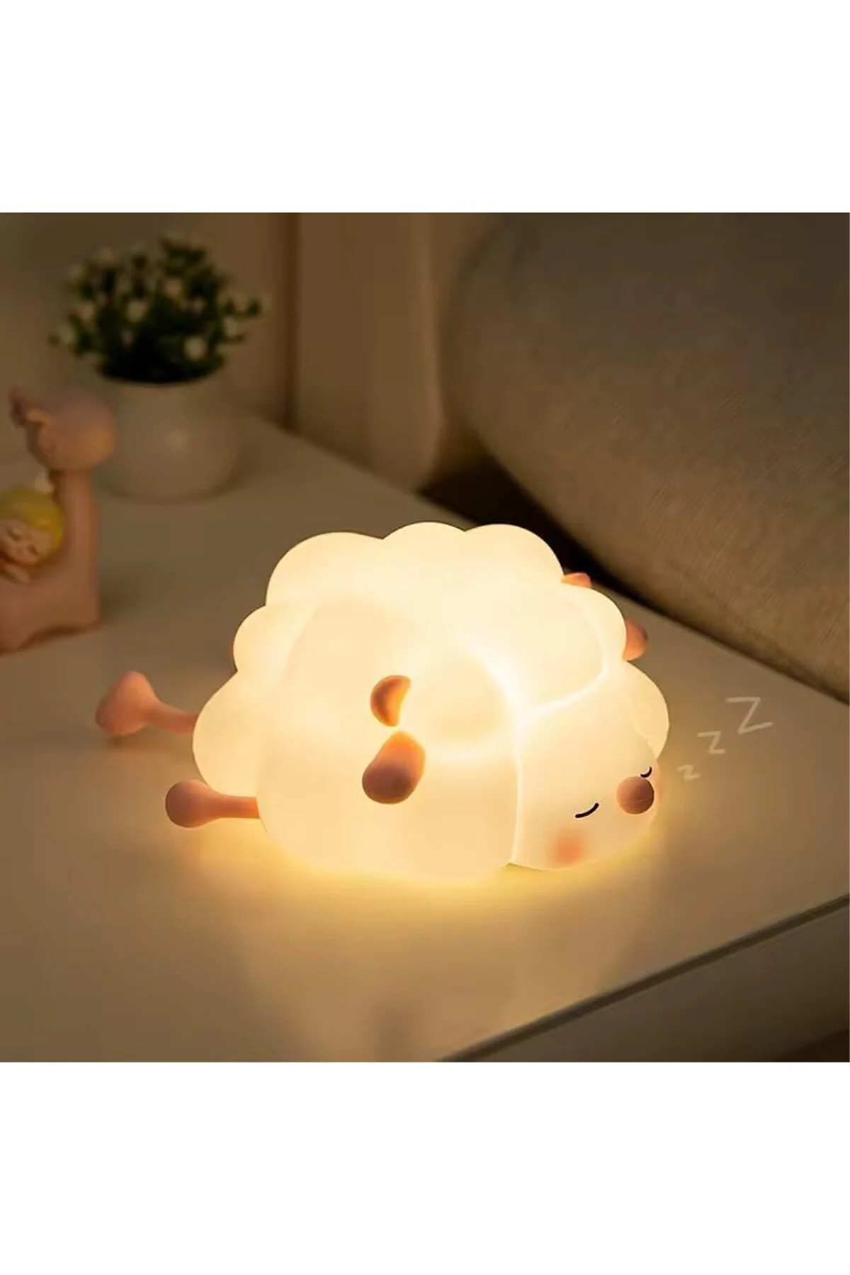 Yumuşak Silikon Koyun Mini Gece Lambası Dekoratif Işık Derecesi A